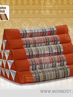 หมอนสามเหลี่ยม15ช่องเดี่ยวงานดีไซด์ 52cmx36cmx32cm// Thai Tri-angle Cotton kapok 100%Traditional Floor Cushions .