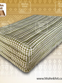 ที่นอนนุ่นลายตารางเขียว 4 พับใหญ่ 90x180x7Cm /Thai Folding mattresses Our traditional Thai Mattress is hand stuffed with natural kapok.