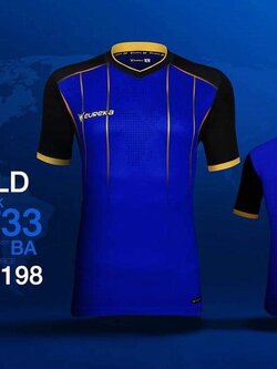 เสื้อกีฬา Eureka น้ำเงิน คอวี