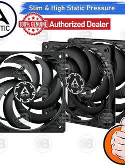 [CoolBlasterThai] ARCTIC P12 SLIM PWM PST BLACK (120 mm.) X3 Value Pack PC Fan Case ประกัน 6 ปี