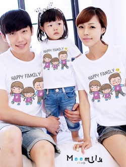 เสื้อครอบครัว 3 คน สำหรับคนมีลูกสาว (ขายเป็นตัว) เสื้อยืด พ่อ แม่ ลูก เสื้อกลุ่ม เสื้อทีม MMLFamilyGirl