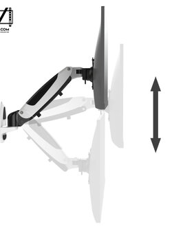 EGN-02-SET01-W(สีขาว) All Motion ขาแขวนจอคอม 17"-32" แบบติดผนัง Gas-Spring Monitor Arm,VESA 75x75mm./100x100mm.,weight capacity 15 Kg.