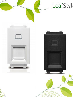 เต้ารับคอมพิวเตอร์สำหรับเชื่อมอินเตอร์เน็ต (LAN) Cat 6 ฟิลิปส์ รุ่นลีฟ LeafStyle 1M RJ45 Cat6 PHILIPS