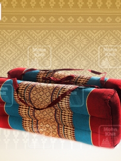 เบาะรองนั่ง เบาะรองนั่งพับเก็บได้ เบาะรองนั่งระนาดผ้าขิด สินค้า OTOP ขนาด 40x40x7Cm//Seat cushions Khit fabric