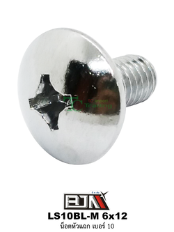 LS10BL-M 6x12 น็อตหัวแฉก เบอร์10 ( 1 ถุงมี 50 ตัว )