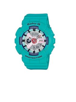 CASIO Baby-G นาฬิกาสุภาพสตรี สีฟ้า สายเรซิน BA-110SN-3ADR