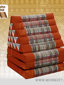 หมอนสามเหลี่ยม 15 ช่องติดเบาะ 3พับงานดีไซด์ 60x180x38 cm Triangle kapok100%Traditional Floor Cushions 15 holes with 3 part of mattress.