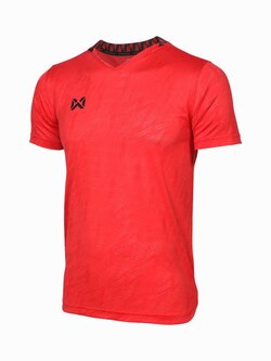 WARRIX เสื้อกีฬา Pluse Training Shirt เสื้อกีฬาคอวีแขนสั้น สีแดง