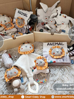 Baby Gift Set 4 ชิ้น ชุดของขวัญเด็กแรกเกิด ของเล่นเสริมพัฒนาการ หนังสือผ้า