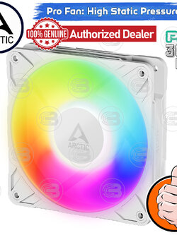 [CoolBlasterThai] ARCTIC P12 PRO A-RGB PST WHITE (size 120 mm.) PC Fan Case ประกัน 6 ปี
