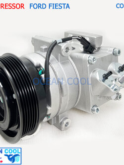 คอมแอร์ ฟอร์ด เฟียสต้า 2010 - 2013 COM0153 compressor Ford Fiesta 1.4ถึง1.6CC คอมแอร์รถยนต์ คอมเพลสเซอร์
