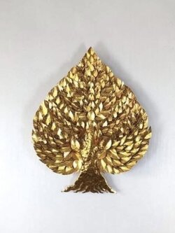 ใบโพธิ์ติดผนัง (ต้นใบโพธิ์รัศมี) (70x90 cm)