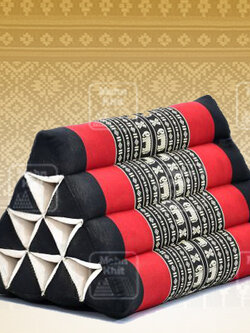 หมอนสามเหลี่ยม 10 ช่อง50x28x30Cm Tri-angle kapok 100%Traditional Floor Cushions 10 holes.