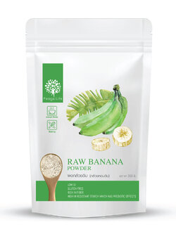 ผงกล้วยหอมดิบ เหมาะสำหรับ กรดไหลย้อน 200 กรัม Raw Banana Powder 200 g. (แป้งกล้วย)