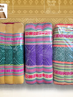 หมอนขิดเก้าลูกโบราณ 3 ลูก ขนาด 38x20 Cm //Ancient Pillow large 9 rows 38x20cm kapok 100%Traditional Floor Cushion.