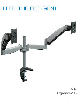 Metalnic MT-D500 ขาตั้งจอคอม ขายึดจอคอม 2 จอแบบ Gas Spring structure สำหรับจอขนาด 13-27 นิ้ว Max VESA 100x100mm., weight capacity 9 Kg./screen