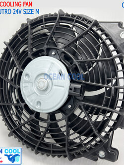 พัดลม แผงแอร์ ฮีโน่ ดูโทร่ CF0130 งาน ไต้หวัน motor size M Cooling fan Hino Dutro 24v. มอเตอร์พัดลมแอร์ ฮีโน่ ดูโทร่ ดูโท่