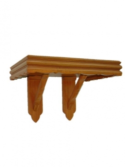 หิ้งพระลายบัวแบบ 2 ขา สีสัก (ขนาดเริ่มต้นที่ 22 นิ้ว)