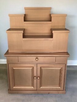 ตู้พระแบบสูง 7x8 ขั้นบันได 7 ขั้น สีพิงค์โกลด์