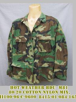 เสื้อทหารสหรัฐ M81 ผ้าชนิดพิเศษ