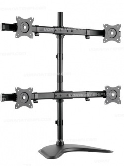 LDT08-T04 ขาตั้งจอคอม 4 จอ สำหรับจอขนาด 13"-27" Curved Horizontal Rail Quad Monitor Array Desktop Stand