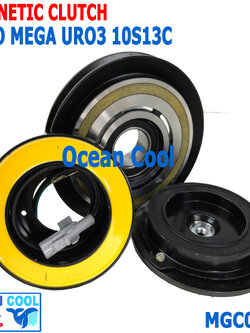 คลัชคอมแอร์ ฮีโน่ เมก้า Euro 3 MGC0035 10S13C ร่องสายพาน ร่อง A ลูกปืนมู่เล่ NSK แท้ Magnetic Clutch hino mega euro3 ชุดหน้าคลัชคอมแอร์ อะไหล่ แอร์ รถยนต์