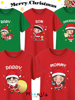 เสื้อคริสต์มาส เสื้อคริสมาสต์ ซานต้า เสื้อครอบครัวพ่อแม่ลูก MMLFAMILYXMAS Christmas shirt เสื้อทีม เสื้อแก๊งค์ เด็ก ถึง ไซส์ใหญ่