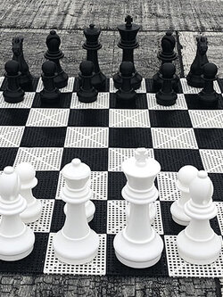 16" Giant Chess Set with Plastic Rubberized Vinyl Board ชุดหมากรุกยักษ์16นิ้ว+กระดานพลาสติกยาง