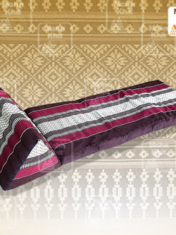 หมอนสามเหลี่ยม10ช่องติดเบาะ 3พับ+ปลอกซิปเต็มใบ // 50x172x28 cm Tri-angle Khit kapok100%Traditional Floor Cushions 11 holes with 3 part of mattress.