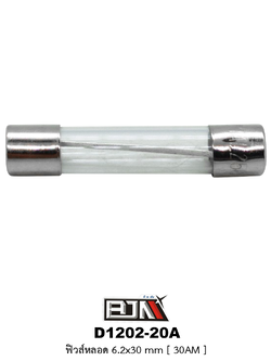 D1202-20A ฟิวส์หลอด 20 AMP [ 6.2x30 mm. ] 1 กล่องมี 100 หลอด