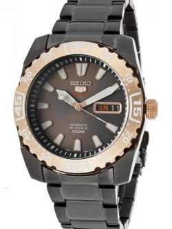 Seiko 5 Spor Automatic นาฬิกาข้อมือผู้ชาย สายสแตนเลส รุ่น SRP172 - สีดำ