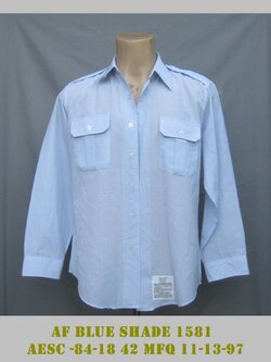Shirt men's long sleeves AF BLUE Shade 1581