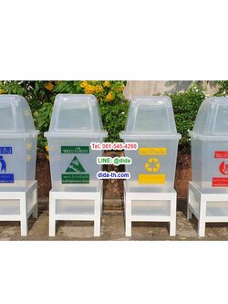 แท่นวางถังขยะ 60 ลิตร 1 ช่อง ไม่มีป้ายแผงหลัง