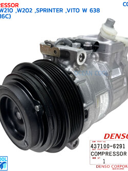 คอมเพรสเซอร์ เบนซ์ BENZ W210 , Wc202 , SPRINTER , VITO W 638 (7SBU16C) COM0061 DENSO 437100-6291 COMPRESSOR BENZ คอมแอร์ รถยนต์ คอมแอร์ คอมเพลสเซอร์