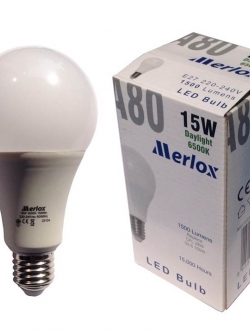 หลอดไฟ LED A80 220-240V 15W 1500LM 6500K E27 MERLOX