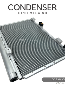 แผงแอร์ ฮีโน่ เมก้า CD0095 หนา 16มม ท่อ 62แถว PARALLEL CONDENSER คอนเดนเซอร์ (แผงคอยล์ร้อน) Ocean Cool อะไหล่ แอร์ รถ
