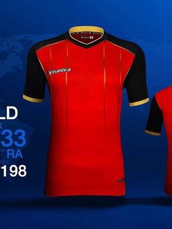 เสื้อกีฬา Eureka แดงคอวี