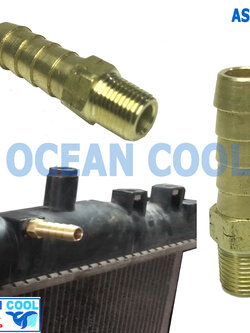 ข้อต่อ ทองเหลือง ใช้ซ่อม ท่อน้ำ ของ หม้อน้ำ โตโยต้า วีโก้ หัก ท่อที่ต่อเข้ากับหม้อพักน้ำ BF0008 Toyota vigo