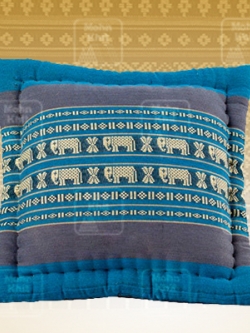 หมอนอิงแบบหักขอบสีฟ้าช้าง 50x50Cm, Thai Leaning Cushions Khit Pillow 50x50 Cm Kapok100%