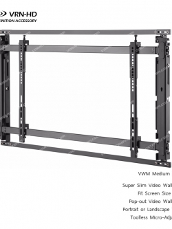 VWM Medium 9-series ขาแขวนทีวี for screen size 46 - 52 inch Pop-out Super Slim Video Wall Mount, Max VESA 600x400 mm, Weight Capacity 35 Kg.
