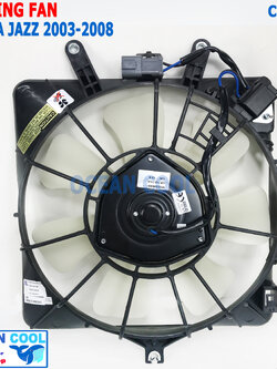 พัดลม พร้อมโครง ฮอนด้า แจ็ส 2003 - 2008 ระบายความร้อน แผงแอร์ CF0108 Cooling Fan Honda Jazz พัดลมไฟฟ้า พัดลมแอร์ แจ๊ส เเจ็ส โครงเดิมไม่ต้องดัดแปลง