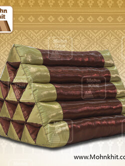 หมอนสามเหลี่ยม15ช่องผ้าไหมทูโทน 52cmx36cmx32cm// Thai Silk Tri-angle Cotton kapok 100%Traditional Floor Cushions.