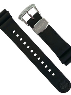 สายนาฬิกา seiko ของแท้ สายซิลิโคนสีดำ ขนาด 20 มิลลิเมตร