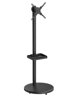 Chloe (โคล-เอ้) Matte Black ขาตั้งทีวี 17"-43" ดีไซน์เก๋ พร้อมล้อเลื่อน VESA 75x75 to 200x200 (mm)., Weight Capacity 15 Kg.