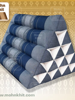 หมอนสามเหลี่ยม15ช่องเทา-กรมท่า52cmx36cmx32cm// Thai Tri-angle Cotton Traditional Floor Cushions.