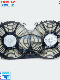 โครงพัดลม พร้อมมอเตอร์พัดลม (หม้อน้ำ+แอร์) งานไต้หวัน เกรด เอ TOYOTA COMMUTER CF0131 (โตโยต้า คอมมูเตอร์ 2 ใบพัด ปี 05/09/12/14)