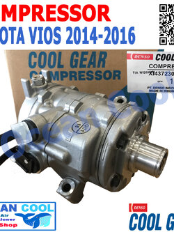 คอมเพรสเซอร์ วีออส 2014 - 2016 10SE13C COM0052 COOL GEAR รหัส XI437230-00704W compressor TOYOTA VIOS คอมแอร์รถยนต์ คอม แอร์ คอมเพลสเซอร์ โตโยต้า วีอ๊อส พ.ศ. 2557 ถึง 2560 อะไหล่ แอร์ รถยนต์