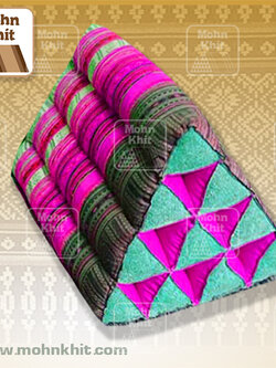 หมอนสามเหลี่ยมผ้าไทยภูเขา 10 ช่อง50x28x30Cm Tri-angle hill tribe pattern Traditional Floor Cushions 10 holes.