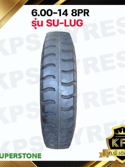 6.00-14 8PR ยี่ห้อ SUPERSTONE รุ่น SU-LUG ยางรถบรรทุกผ้าใบลายดอกบั้ง