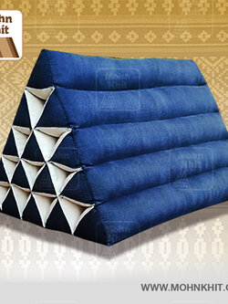 หมอนสามเหลี่ยม15ช่องสีน้ำเงิน ขนาด55cmx35cmx40cm// Thai Tri-angle grey Traditional Floor Cushions kapok .